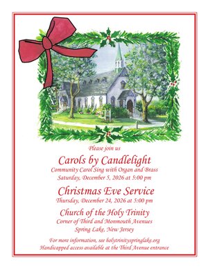 Carols by Candlelight and Christmas Eve 2026 flyer